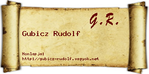 Gubicz Rudolf névjegykártya